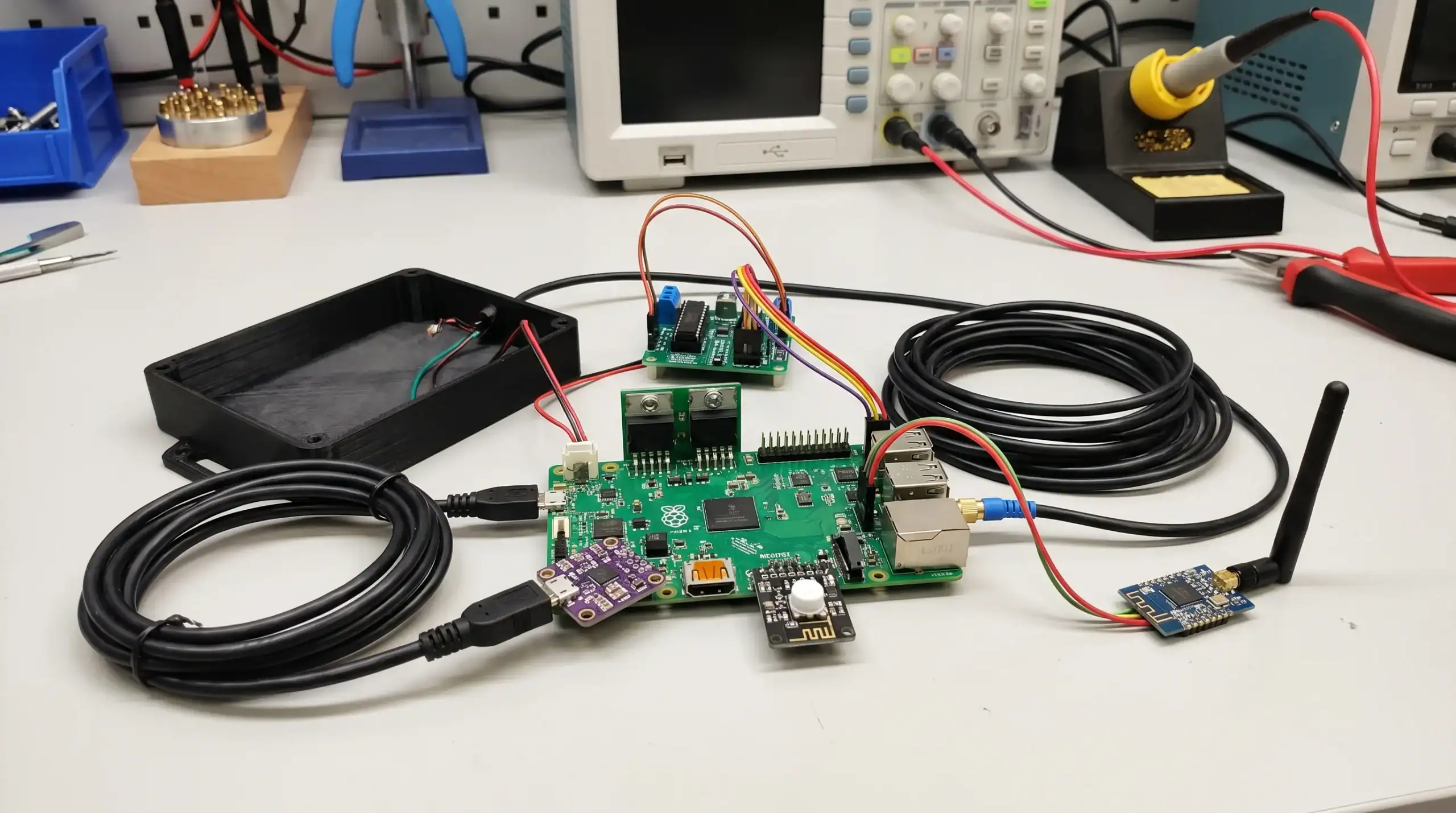 Power electronics PCB with embedded controller and measurement circuitry