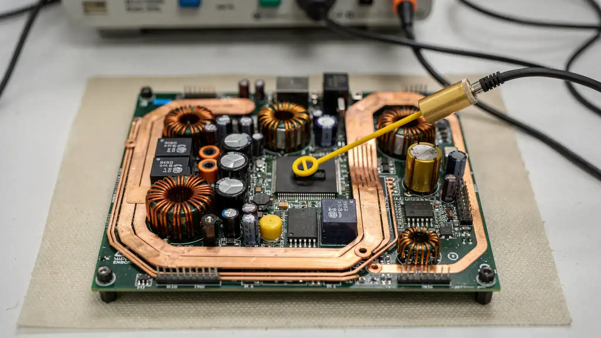 Engineer reviewing PCB stack-up and fabrication drawings before release
